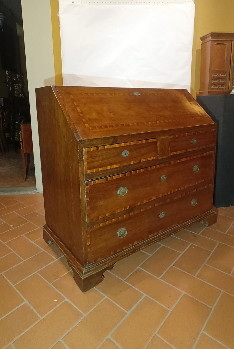 RIBALTA IN NOCE BIONDO CON INTARSI LUIGI XVI FINE XVIII SECOLO -photo-3