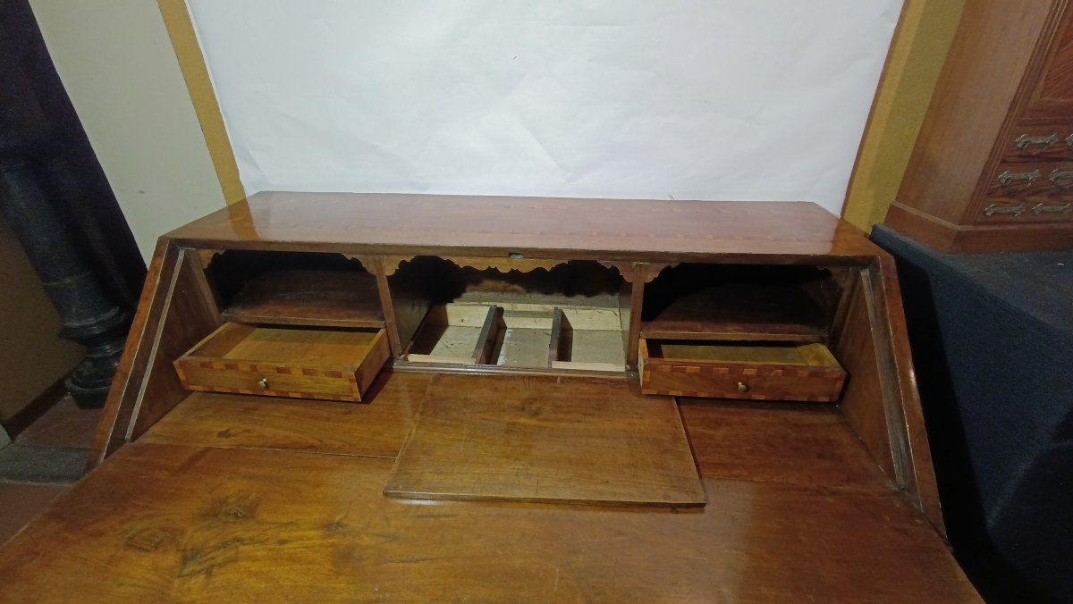RIBALTA IN NOCE BIONDO CON INTARSI LUIGI XVI FINE XVIII SECOLO -photo-2