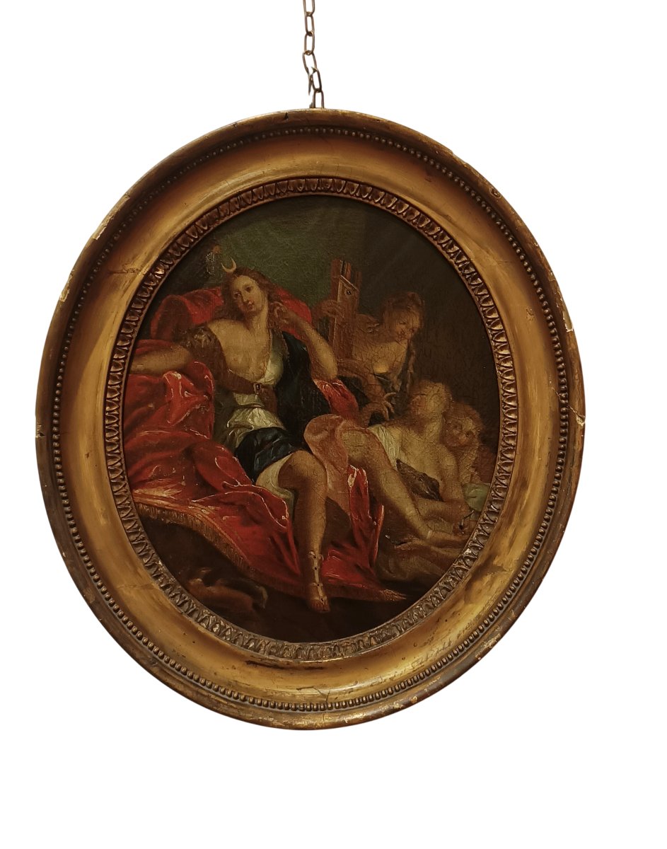DIPINTO DIANA SU TRONO INIZI XVIII SECOLO 