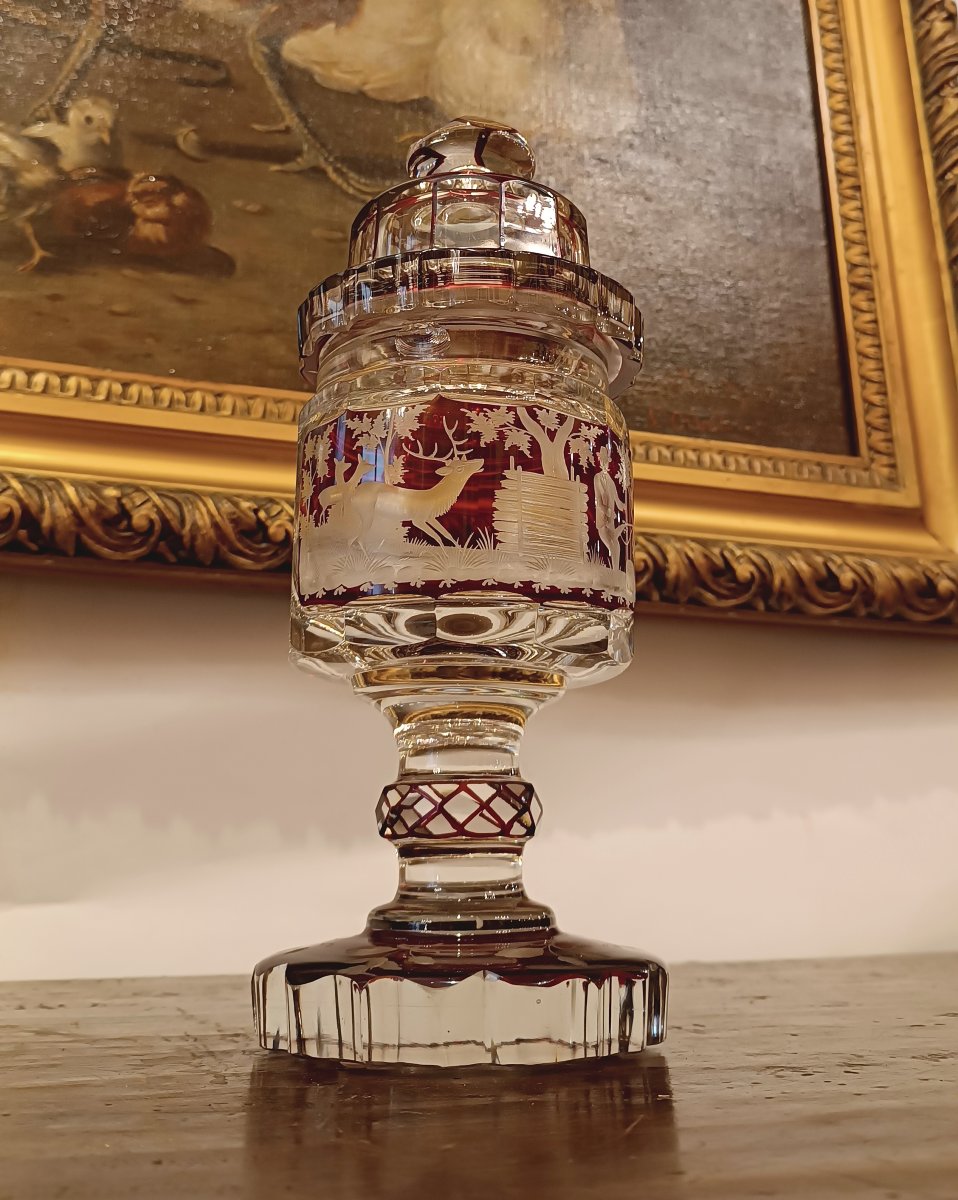 VASO DECKELPOKAL INCISO META' XIX SECOLO -photo-3
