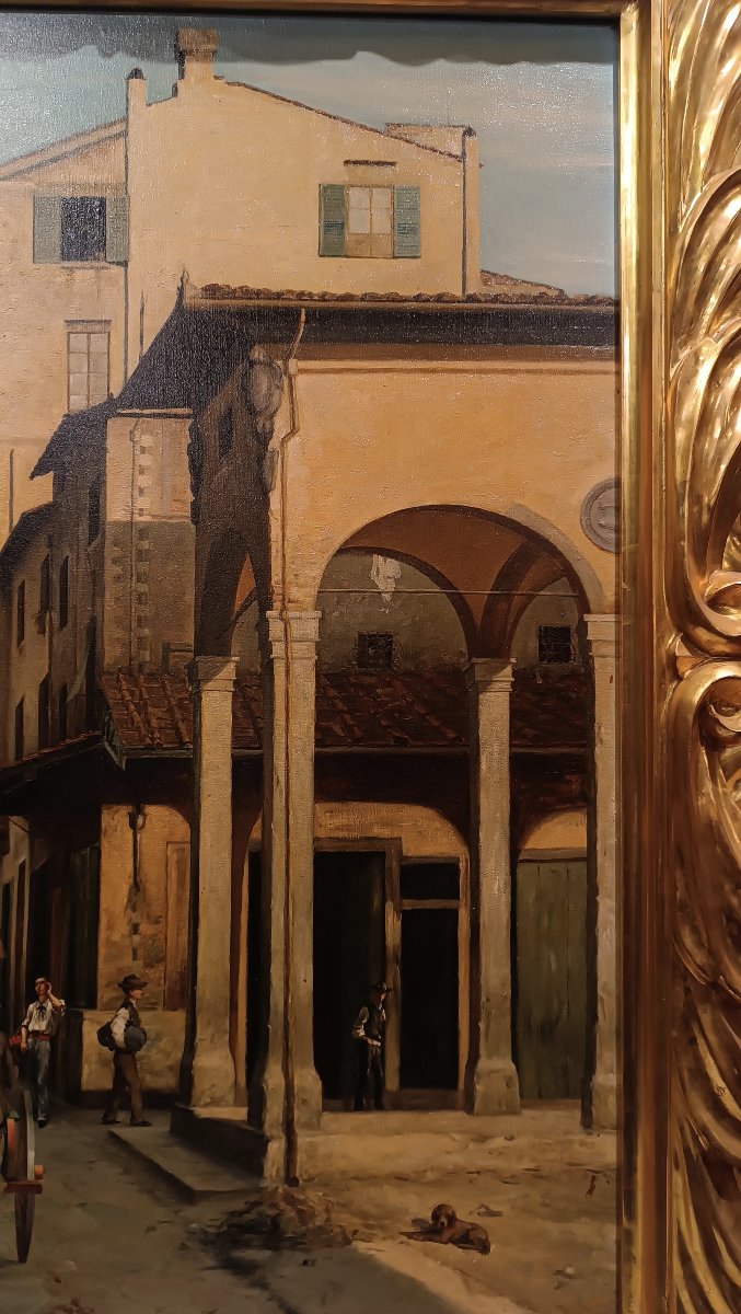 DIPINTO CON SCORCIO DI FIRENZE PRIMA META' XIX SECOLO -photo-2
