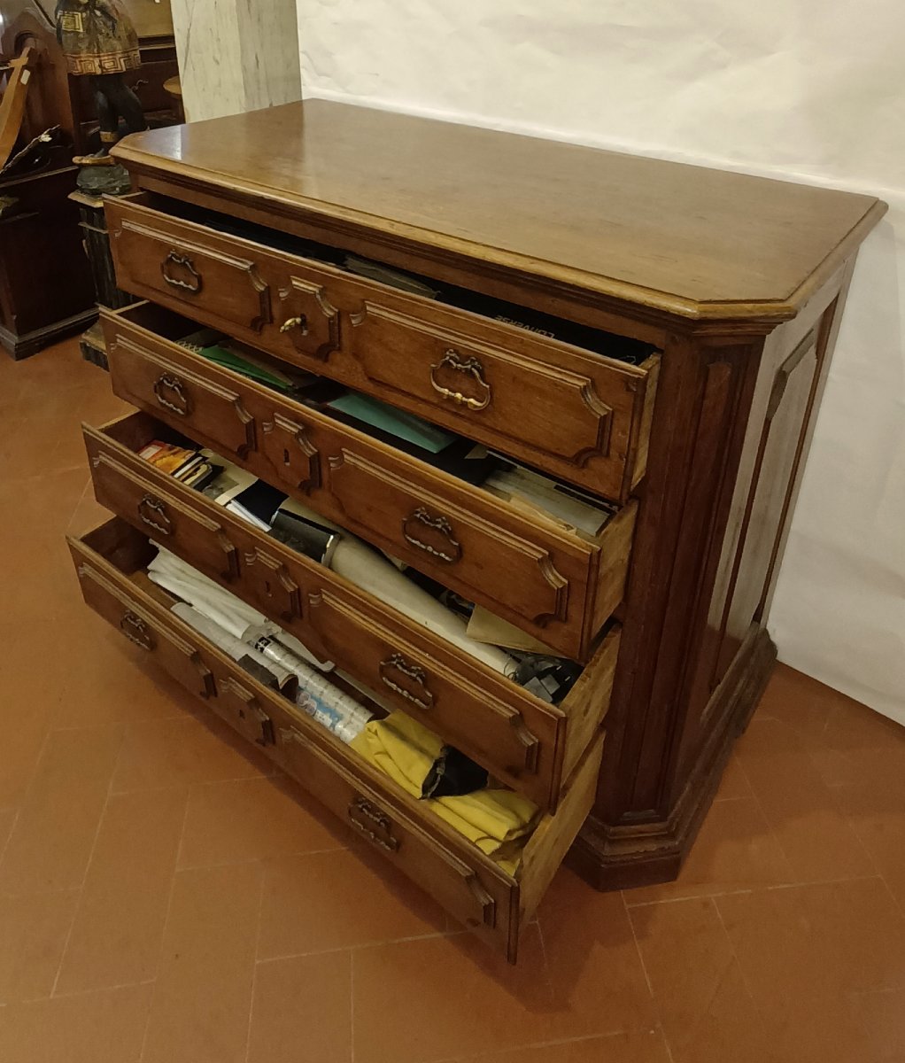 CASSETTONE LOMBARDO IN NOCE META' XVII SECOLO-photo-6