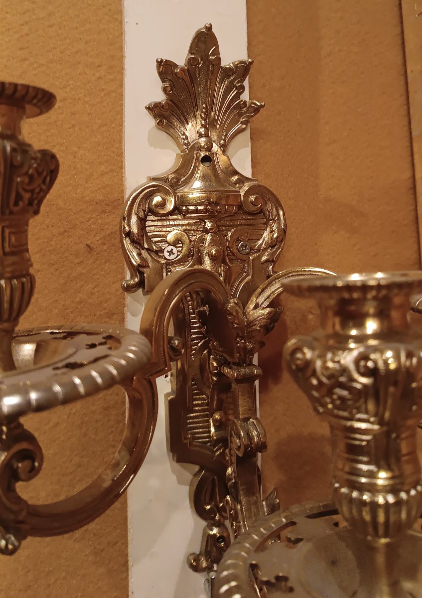 COPPIA DI APPLIQUES IN BRONZO PRIMA META' XIX SECOLO -photo-5