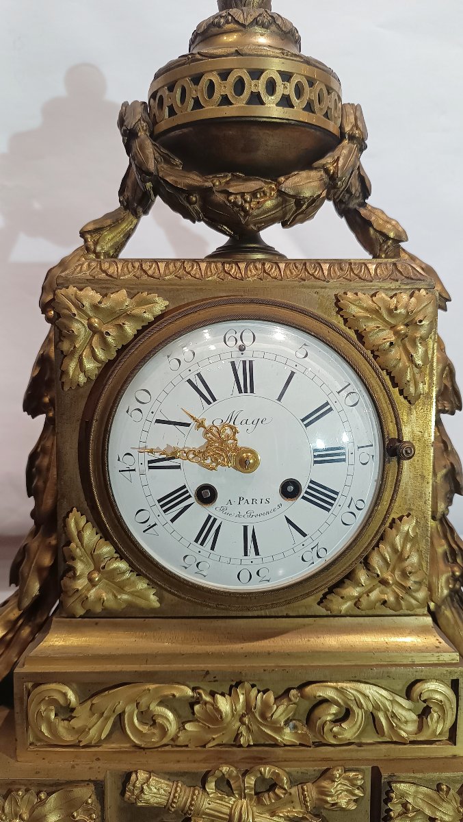 OROLOGIO IN BRONZO CON BASE IN MARMO BARDIGLIO PRIMA META' XIX SECOLO -photo-2