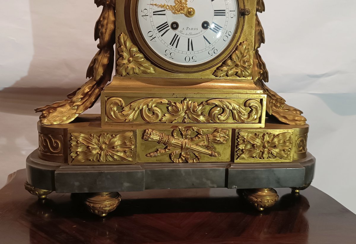 OROLOGIO IN BRONZO CON BASE IN MARMO BARDIGLIO PRIMA META' XIX SECOLO -photo-1