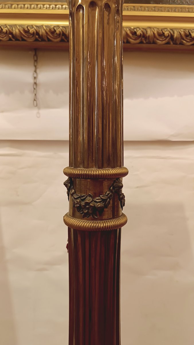 COPPIA DI COLONNE IN LEGNO E TOLLA DORATA FINE XIX SECOLO-photo-1