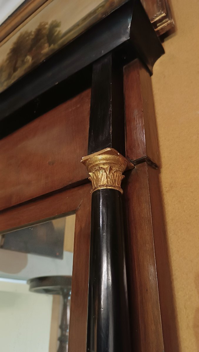 GRANDE SPECCHIERA IMPERO CON COLONNE PRIMI DEL XIX SECOLO-photo-3