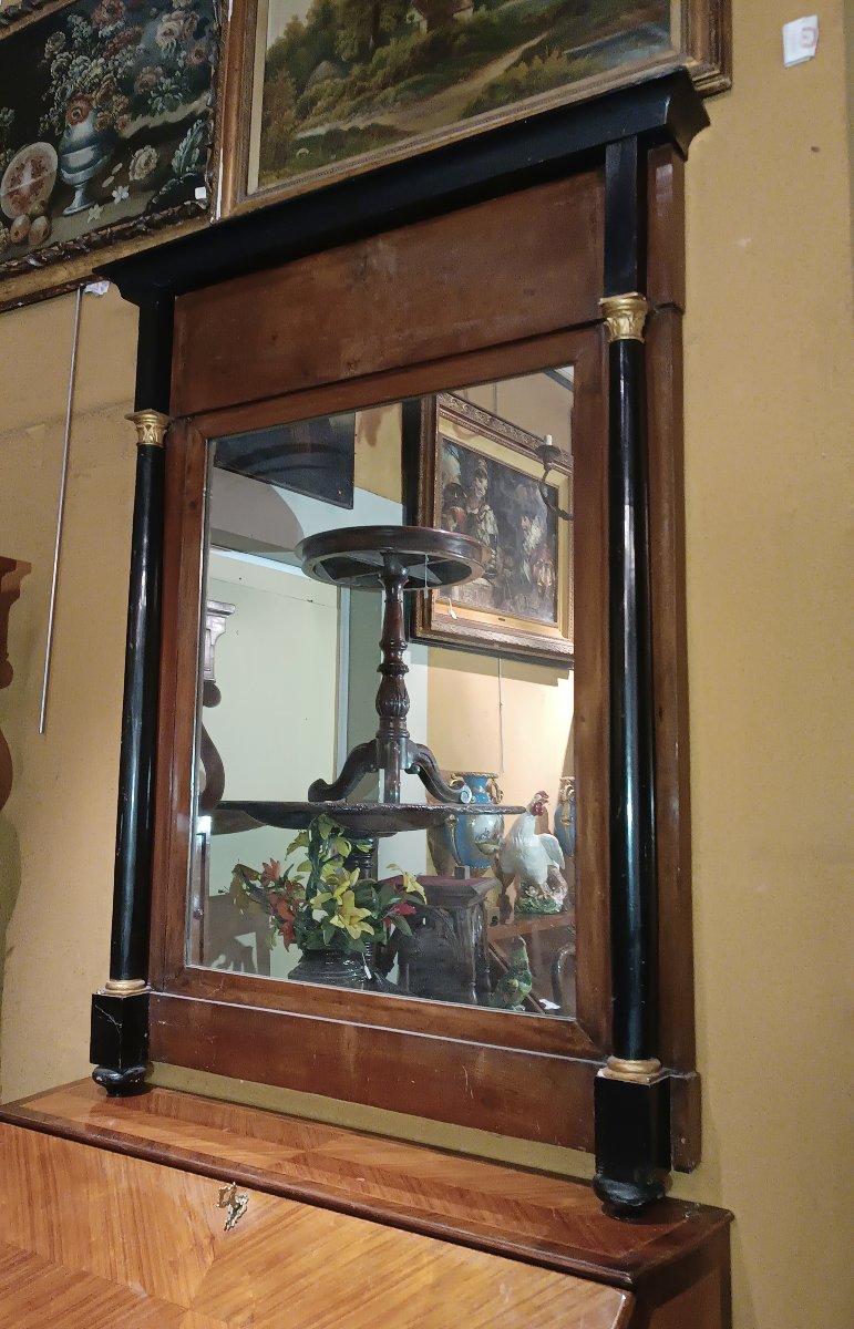 GRANDE SPECCHIERA IMPERO CON COLONNE PRIMI DEL XIX SECOLO-photo-4