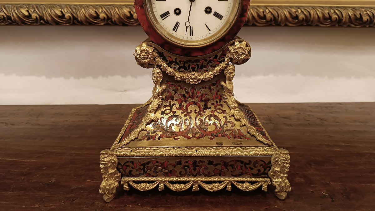 OROLOGIO INTARSIATO BOULLE META' XIX SECOLO -photo-4