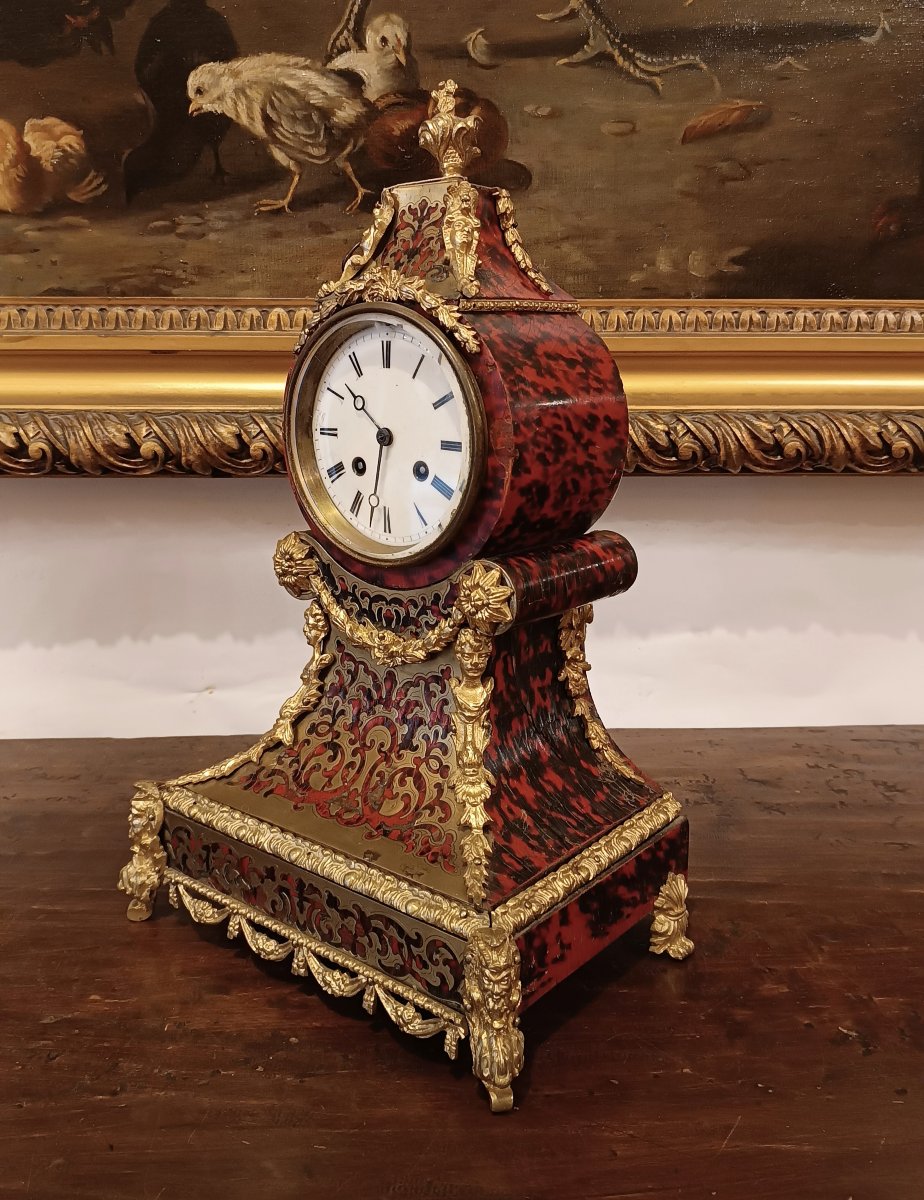 OROLOGIO INTARSIATO BOULLE META' XIX SECOLO -photo-1