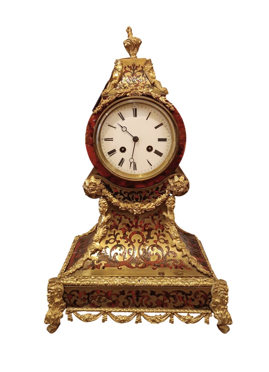 OROLOGIO INTARSIATO BOULLE META' XIX SECOLO 