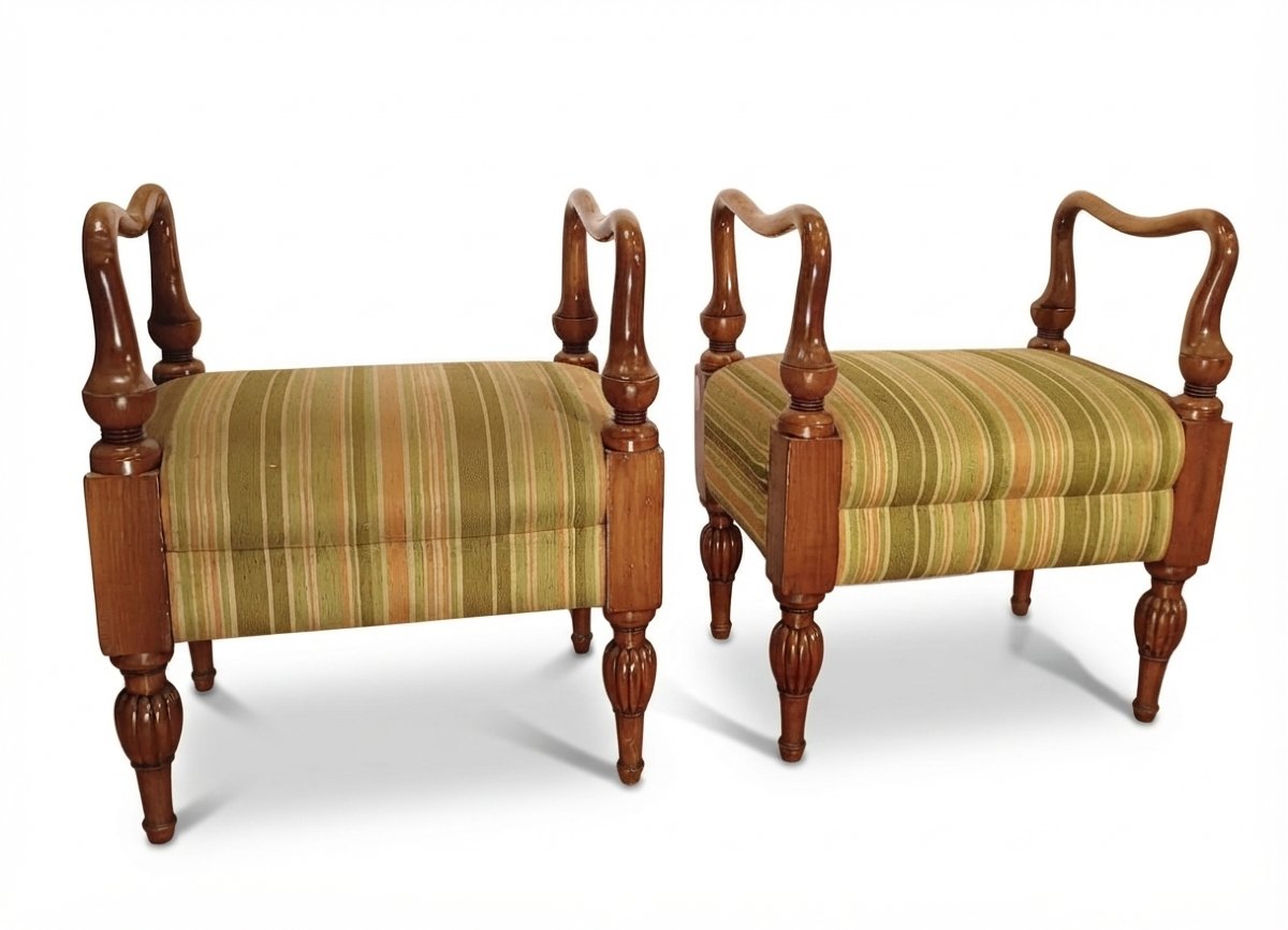 COPPIA DI SGABELLI BIEDERMEIER META' XIX SECOLO