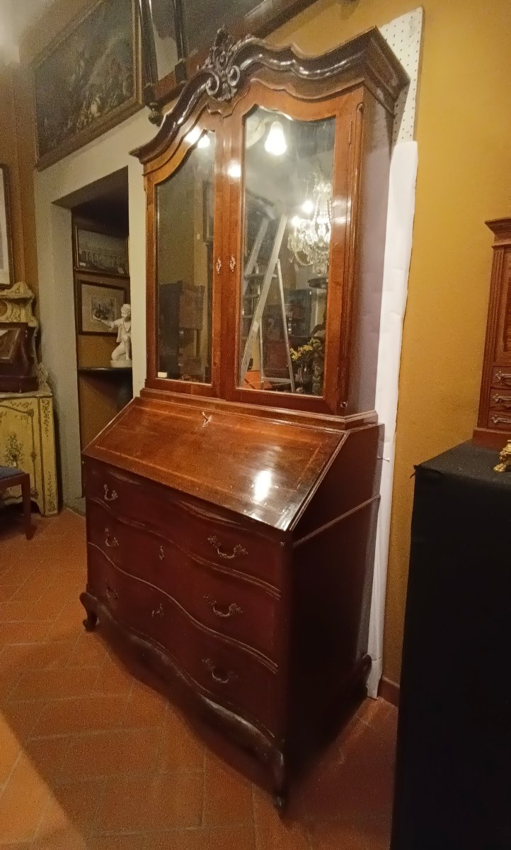 TRUMEAU VITTORIANO CON INTARSI META' XIX SECOLO -photo-2