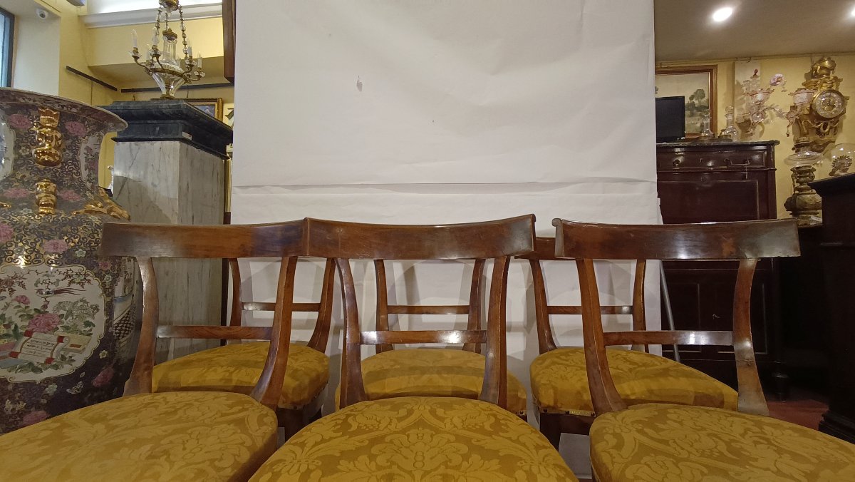 SEI SEDIE DIRETTORIO IN NOCE SECONDA META' XVIII SECOLO-photo-1