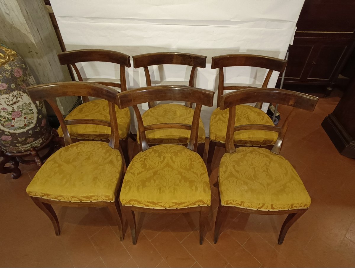 SEI SEDIE DIRETTORIO IN NOCE SECONDA META' XVIII SECOLO-photo-2
