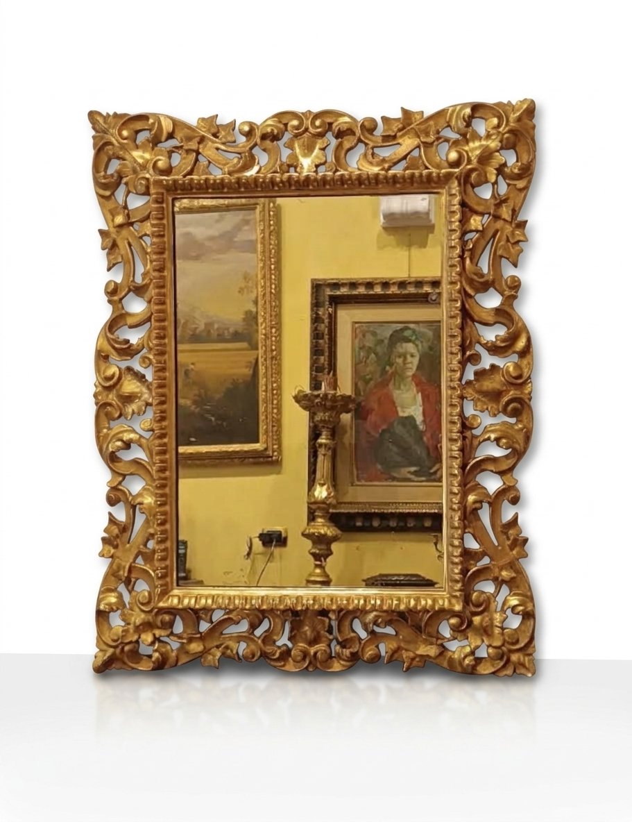 SPECCHIERA IN LEGNO DORATO PRIMA META' XIX SECOLO 