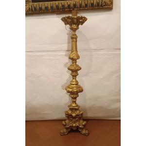 TORCIERA IN LAMIERA DORATA FINE XVIII SECOLO