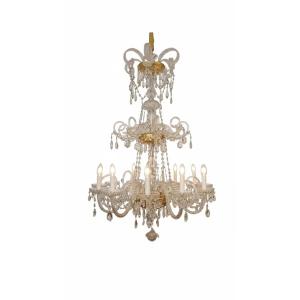 LAMPADARIO IN CRISTALLO FINE XIX SECOLO 