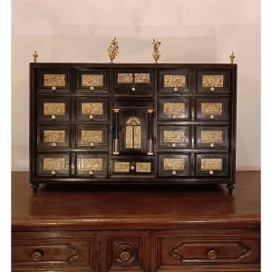 MONETIERE IN LEGNO EBANIZZATO FINE DEL XVIII SECOLO