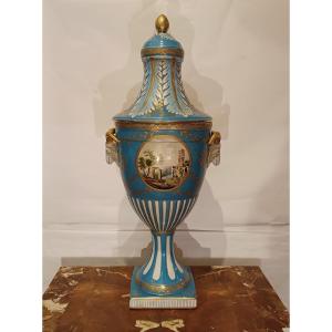 VASO IN PORCELLANA AZZURRO SECONDA META' XIX SECOLO