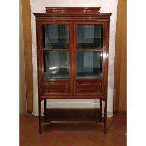 VETRINETTA IN NOCE E INTARSI SECONDA META' XIX SECOLO