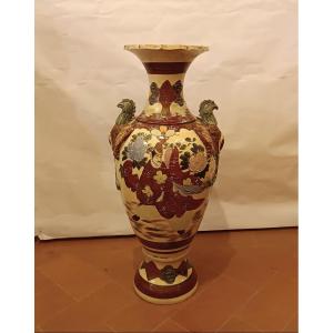 GRANDE VASO SATSUMA GIAPPONESE FINE XIX SECOLO