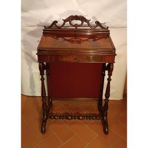 PICCOLA RIBALTA IN MOGANO META' XIX SECOLO 