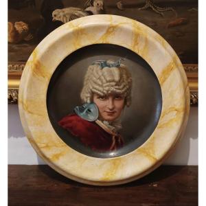 DIPINTO SU CERAMICA EMANUELE TRIONFI SECONDA META' XIX SECOLO 