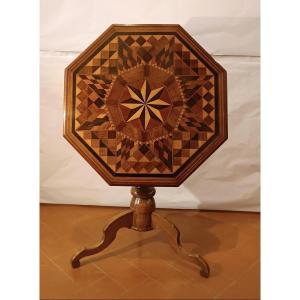 TAVOLINO A VELA INTARSIATO SECONDA META' XIX SECOLO