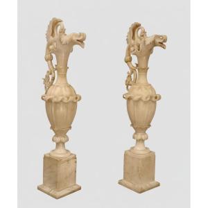 COPPIA DI VASI IN ALABASTRO XIX SECOLO