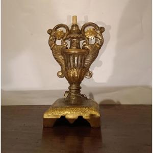 PORTA CANDELE IN LEGNO DORATO SECONDA META' XVIII SECOLO