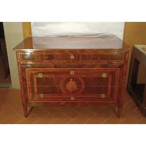 CASSETTONE LASTRONATO E INTARSIATO NEOCLASSICO FINE XVIII SECOLO 
