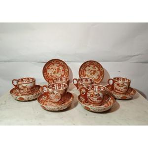 SERIE DI SEI TAZZE CON PIATTINO FINE XIX SECOLO