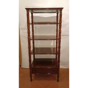 ÉTAGÈRE IN MOGANO VITTORIANA META' XIX SECOLO 