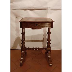 TAVOLINO DA LAVORO INTARSIATO SECONDA META' XIX SECOLO 