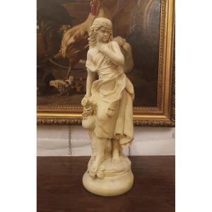 SCULTURA FEMMINILE IN ALABASTRO INIZIO XX SECOLO 