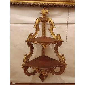ANGOLIERA IN LEGNO DORATO SECONDA META' XIX SECOLO