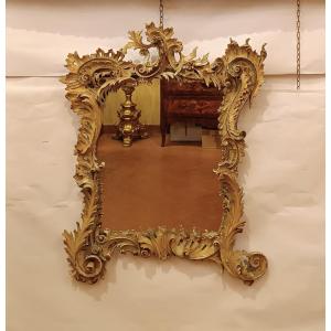 PICCOLA SPECCHIERA DORATA E DIPINTA SECONDA META' XIX SECOLO 