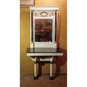 CONSOLLE E SPECCHIERA IMPERO PRIMI DEL XIX SECOLO 