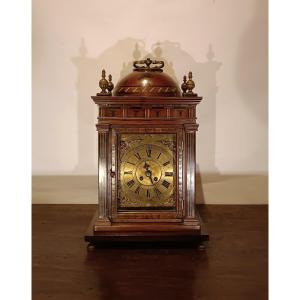 OROLOGIO CON CASSA IN LEGNO INTARSIATA FINE XVII SECOLO