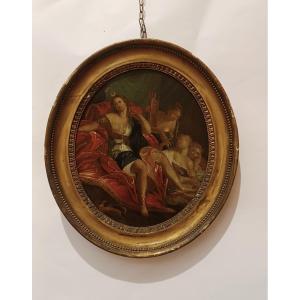 DIPINTO DIANA SU TRONO INIZI XVIII SECOLO 