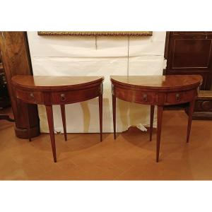 COPPIA DI CONSOLLES NEOCLASSICHE FINE DEL XVIII SECOLO 