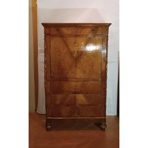 SECRÉTAIRE IN PIUMA DI NOCE META' XIX SECOLO 