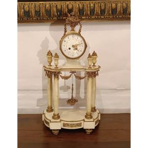 OROLOGIO NAPOLEONE III IN MARMO E BRONZO DORATO META' XIX SECOLO