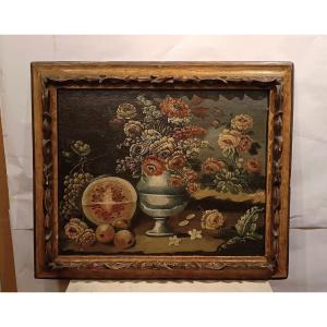 DIPINTO CON NATURA MORTA E COCOMERO XVII SECOLO 