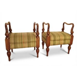 COPPIA DI SGABELLI BIEDERMEIER META' XIX SECOLO