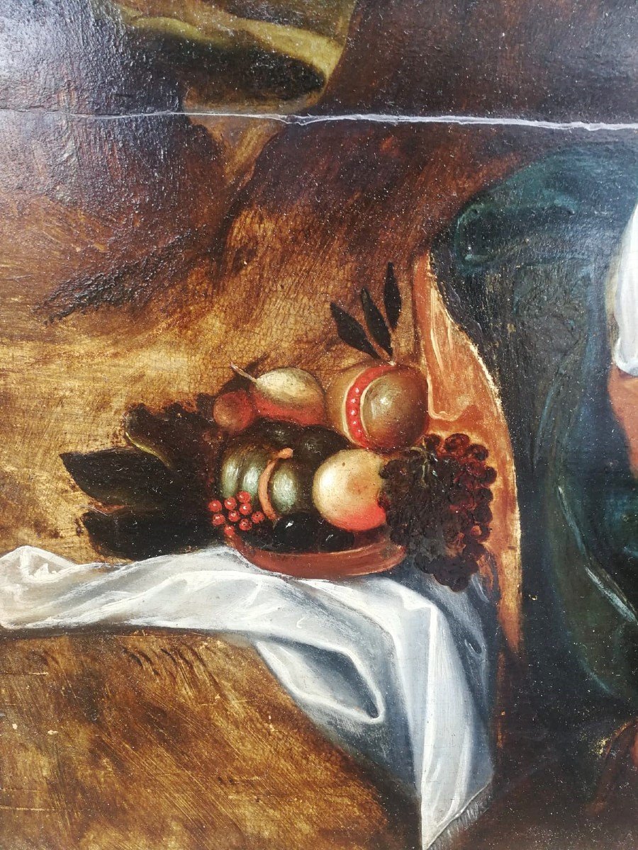 Lot e le figlie. Affascinante olio su tavola di scuola Fiamminga fine XVI- primi XVII secolo.-photo-1