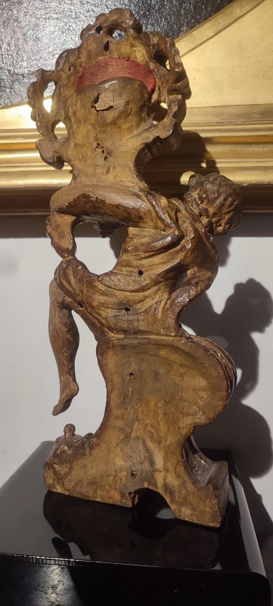 Raro porta orologi da taschino in legno scolpito alla maniera di Andrea Brustolon( 1662-1732)-photo-4