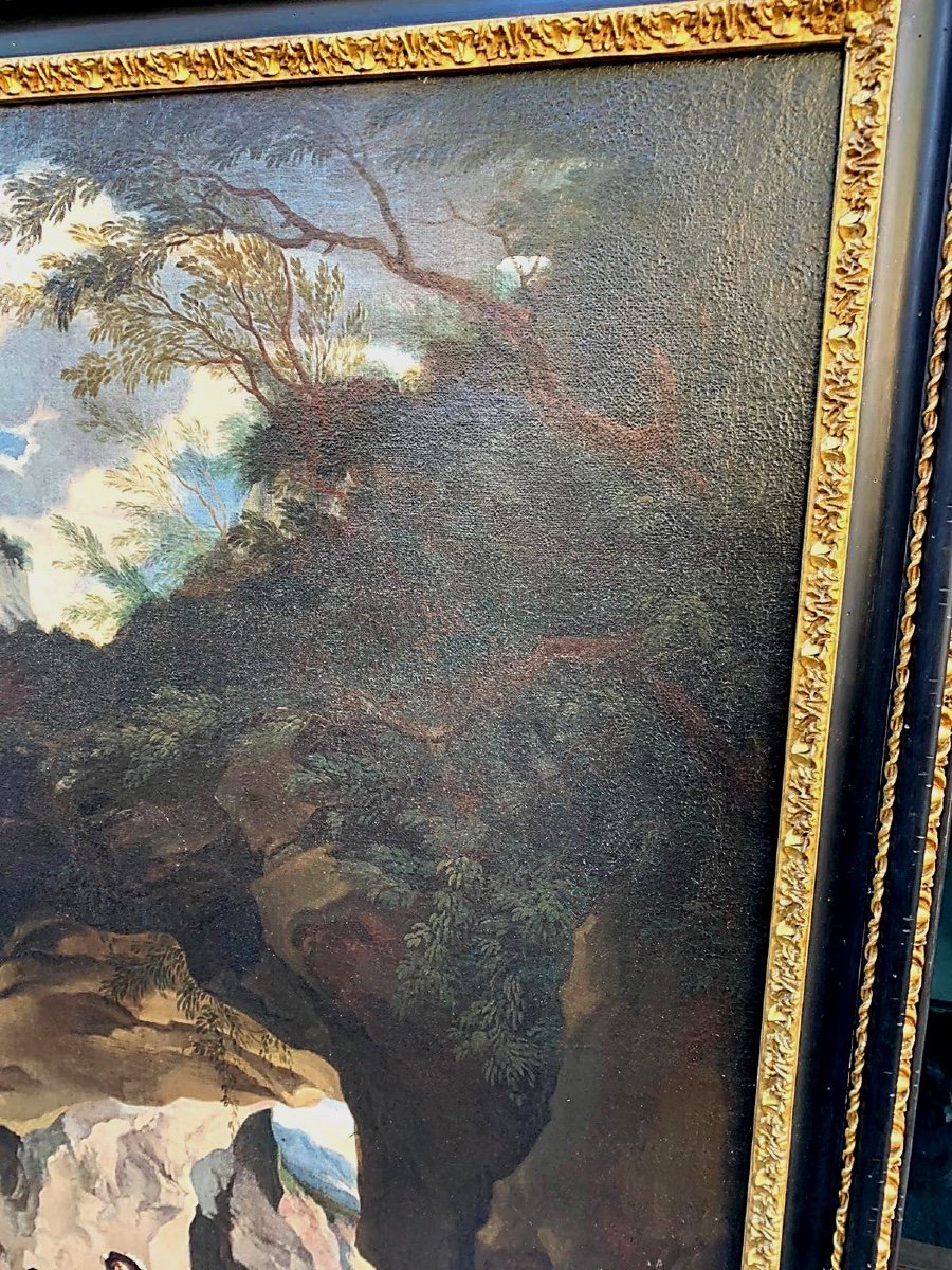 Paesaggio roccioso con imboscata dei briganti. Olio su tela 99 cm X 137 cm, XVII secolo. -photo-5