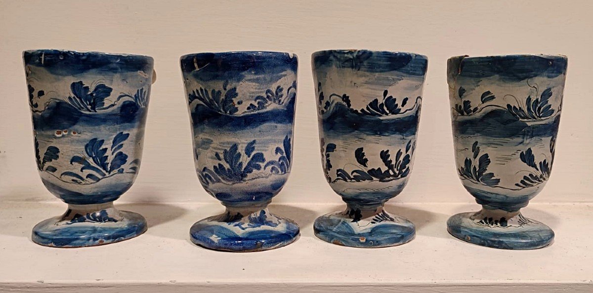 n.4 calici in ceramica di Savona del XVIII secolo.-photo-2